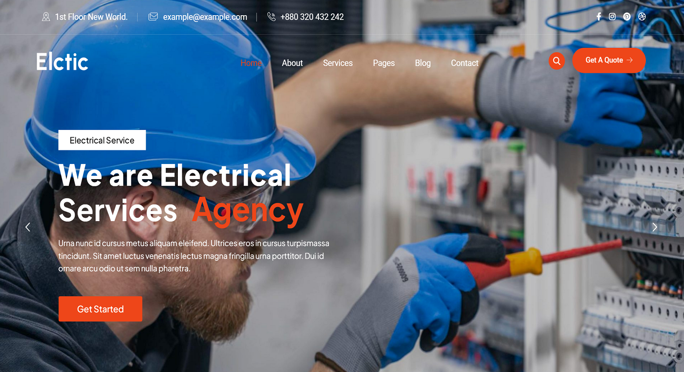 Elektriker Webseite Beispiel