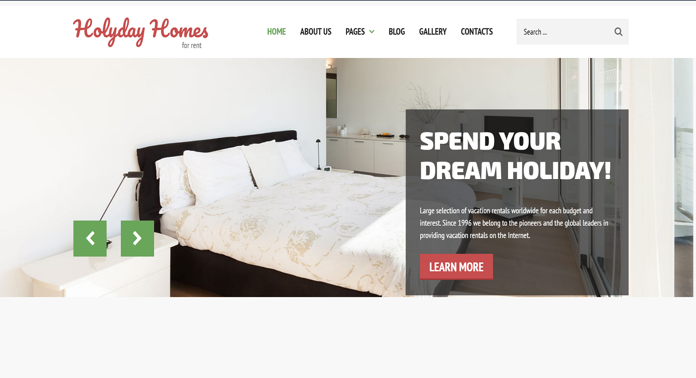 Ferienhausvermietung Webseite Beispiel