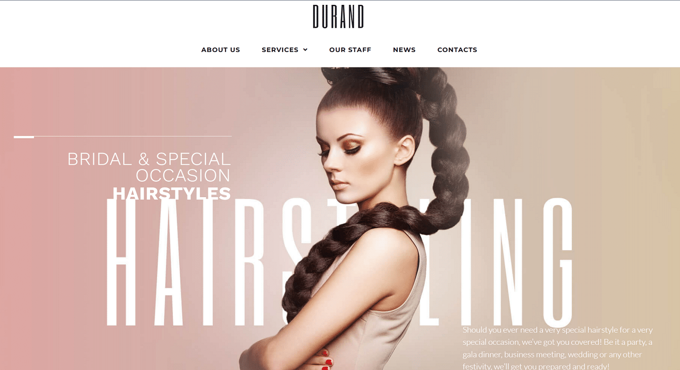 Friseurwebsite-Beispiel