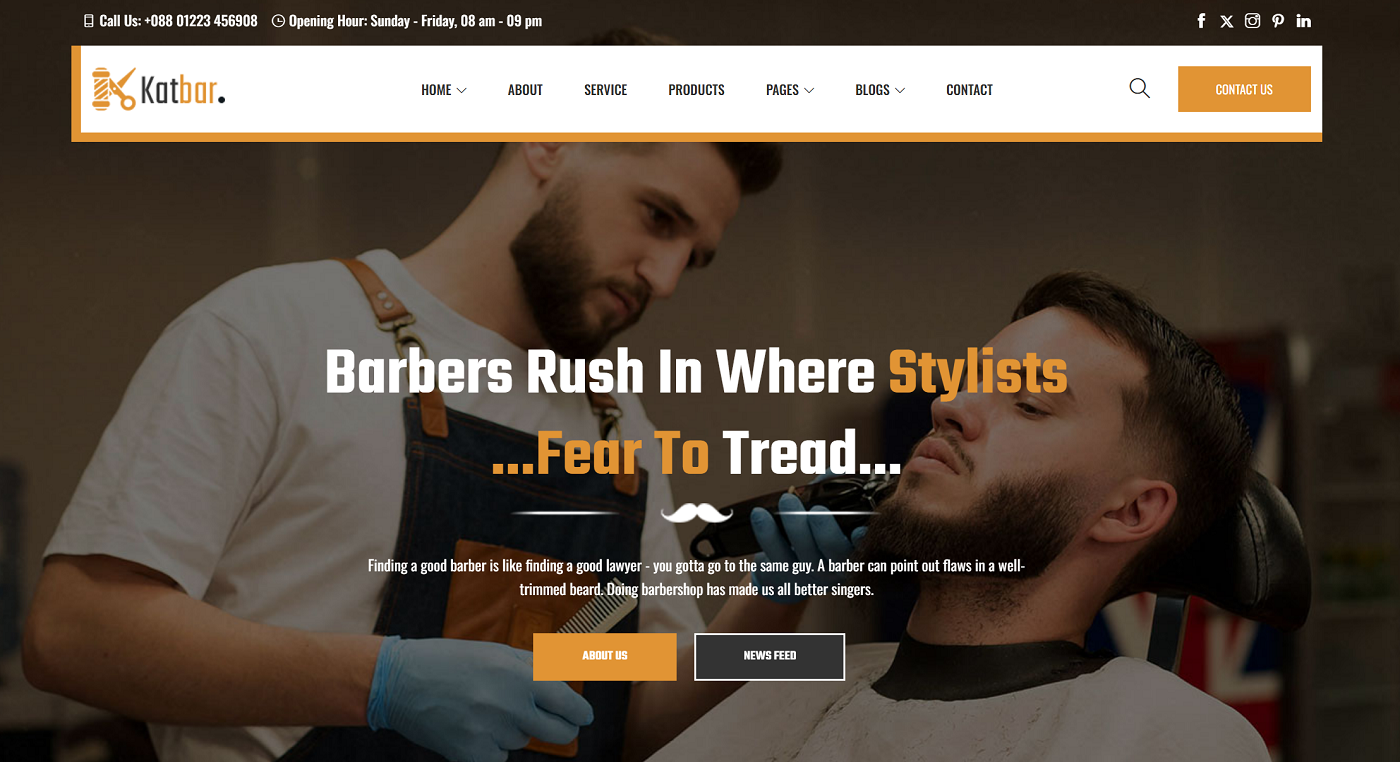 Beispielseite Friseur und Barbarshop