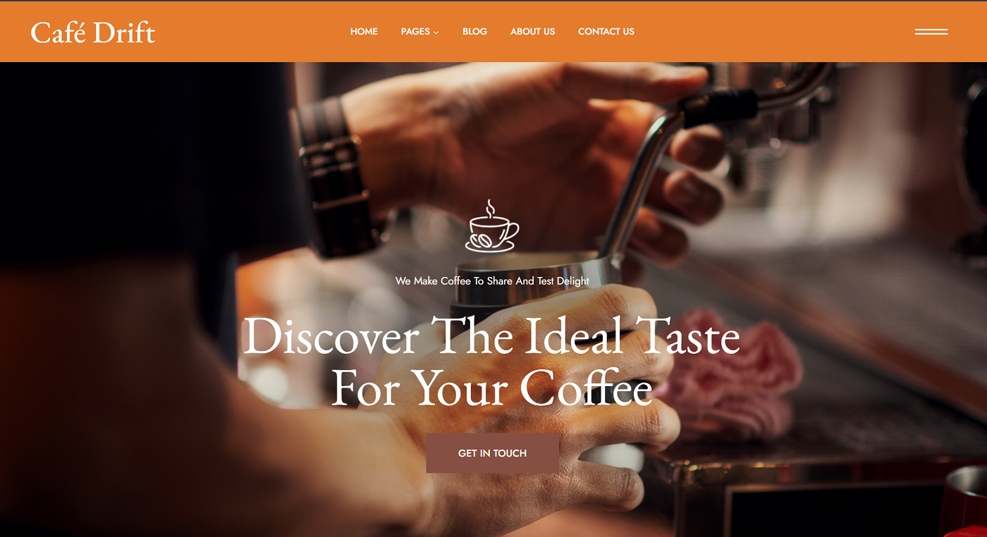 Webseite Cafe Beispielseite